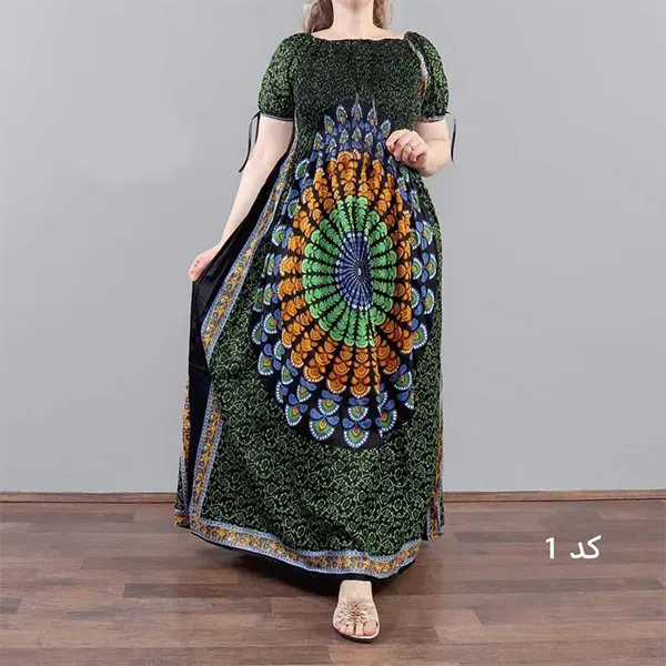 پیراهن سینه کش هندی طرح طاووس | فروشکده